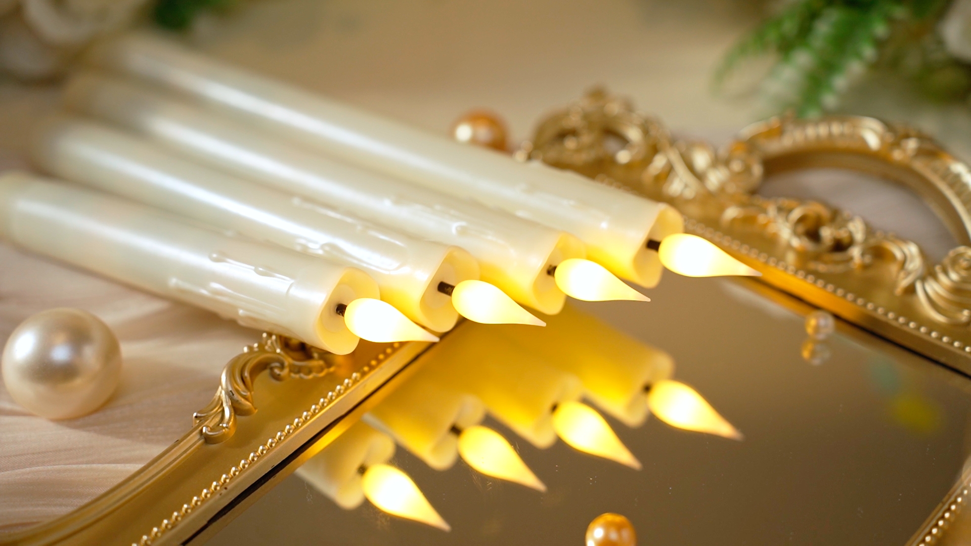 Image of Baquler 48 Pcs 8.8 inch Ivory Flameless Taper Candle LED Stick Battery Operated | Candle Sticks Bulk, No Battery, Flickering LED Candlestick, Window Wedding Halloween Christmas Decor, Plastic