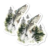 Bass Fish Magnet 4 Inch 2-Pack Largemouth Bass – Strong Vinyl Decorative Animal Magnets for Fridge Locker Kitchen Office – Cute Fun Aesthetic Cool Durable & Long-Lasting Souvenir ID44999