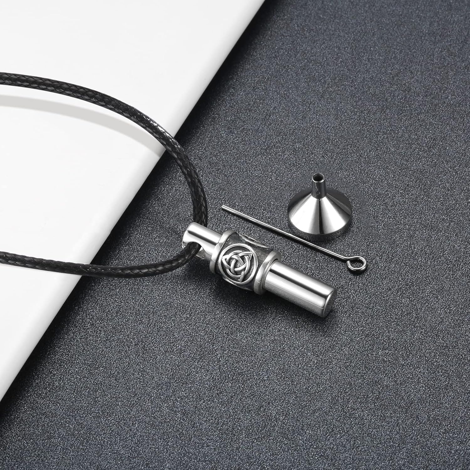 Men Cremation Necklace for Ashes - 925 Sterling Silver Cross Celtic Knot Wing Skull Keepsake Urn Pendant Ash Holder Jewelry Memorial Gift Unisex - Image 4