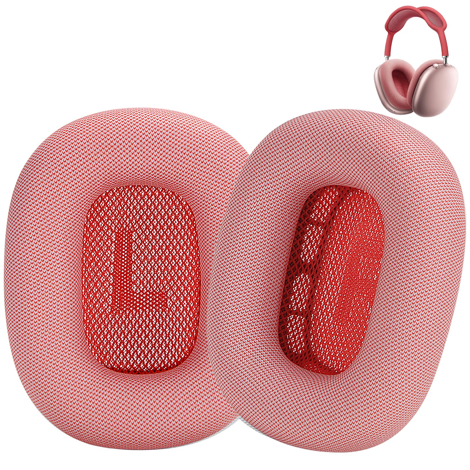 Earrock Ear Cushions Replacement for AirPods Max Headphones,Protein Leather Covered Earpads with Memory Foam and Magnet (Pink)