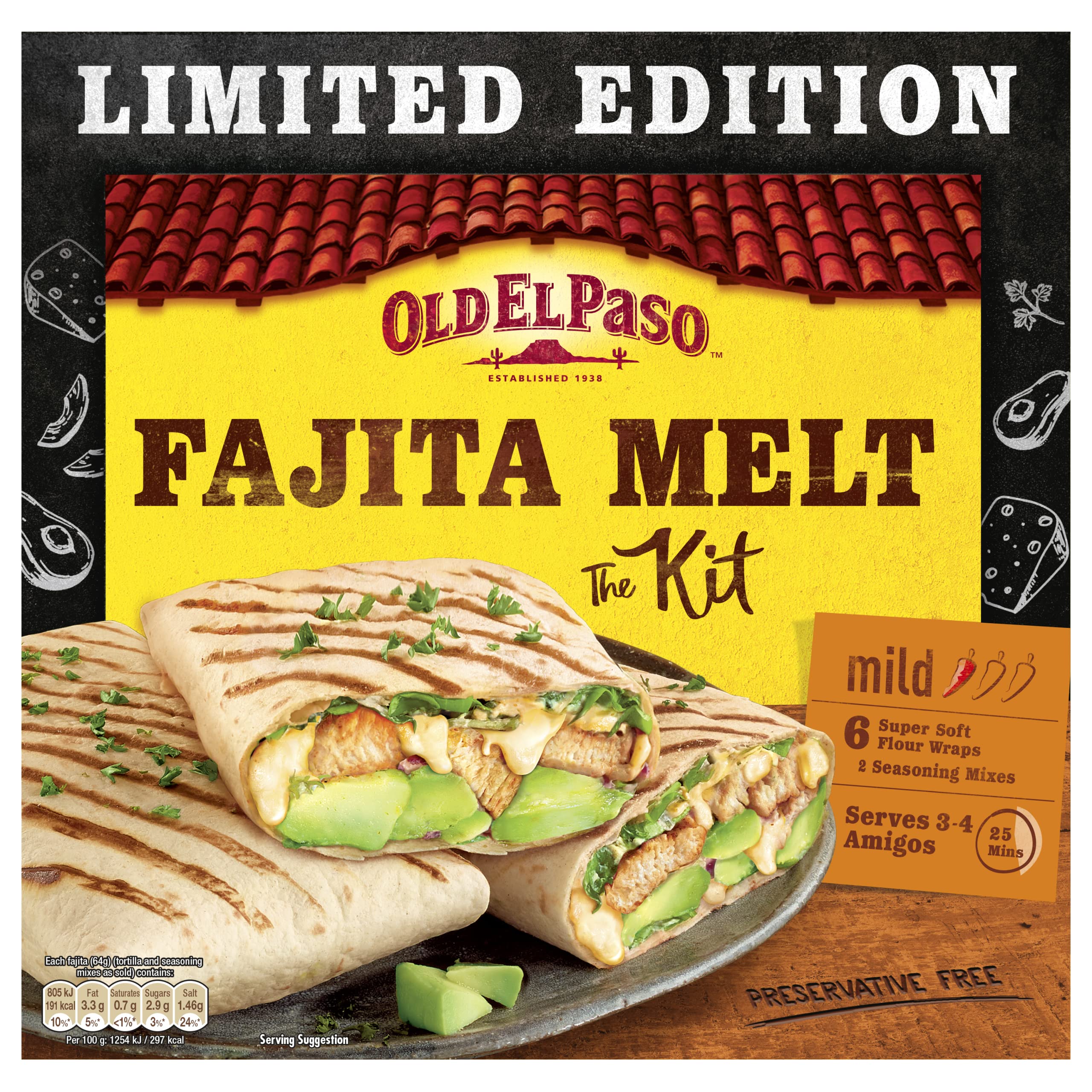 Old El PasoMexican Fajita Melt Meal Kit, 385g