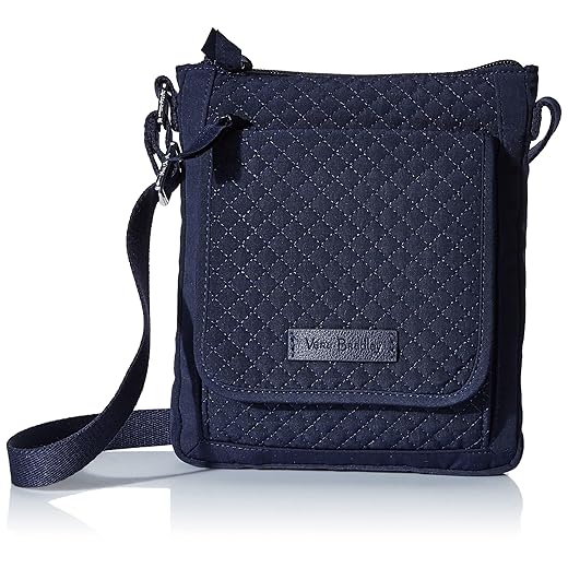 Vera Bradley Women's Microfiber Mini Hipster Crossbody Purse With RFID Protection, Navy, One Size