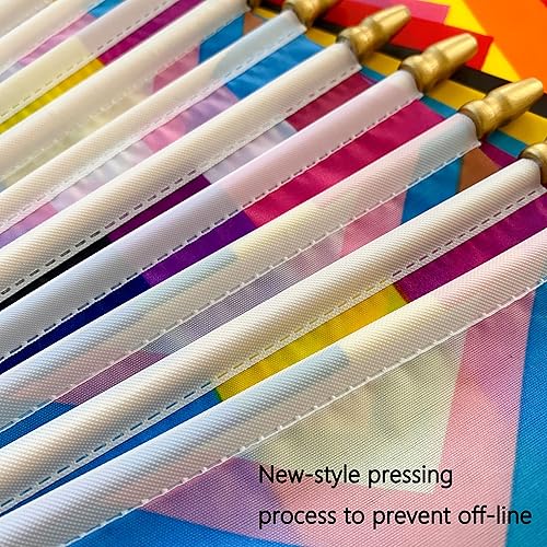 Miniatura 4 de LUSEAN - Juego de banderas pequeñas de mano LGBT, 8.2 x 5.5 pulgadas, paquete de 20 banderas gay con diseño de arcoíris