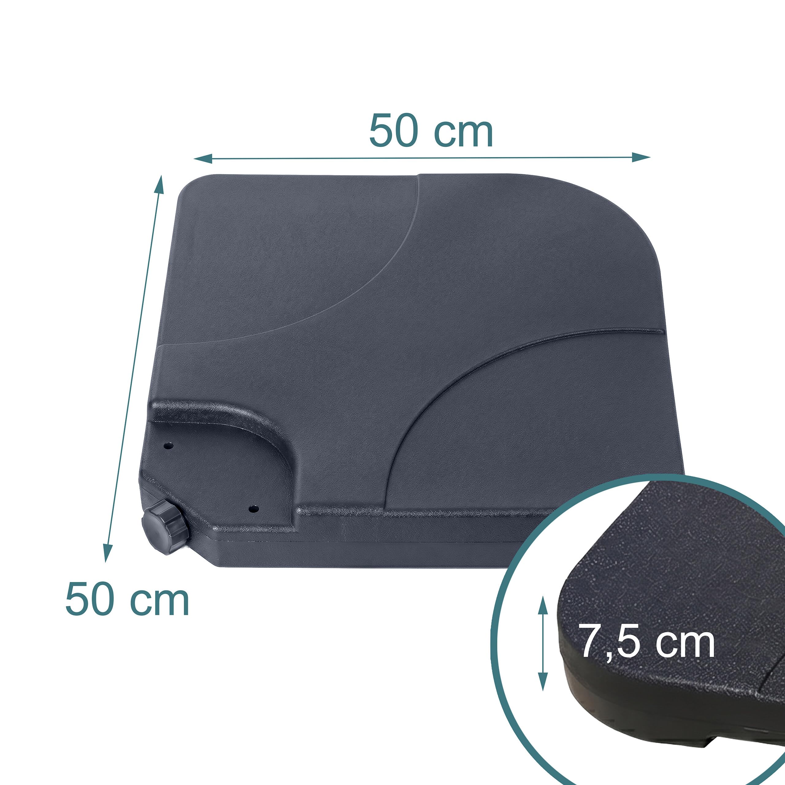 Relaxdays : Poids pour Parasol avec Croisillon au Sol, en Lot de 4, Noir