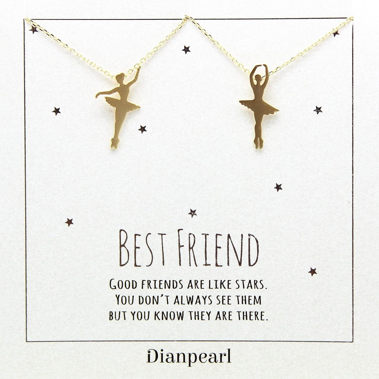 ballerina necklace,Ballerina Dancer Ballet Dance Pendant Necklace, Best friend necklace for 2 girls, BFF Necklace, friendship necklace for 2, gold dainty necklace, Christmas gift