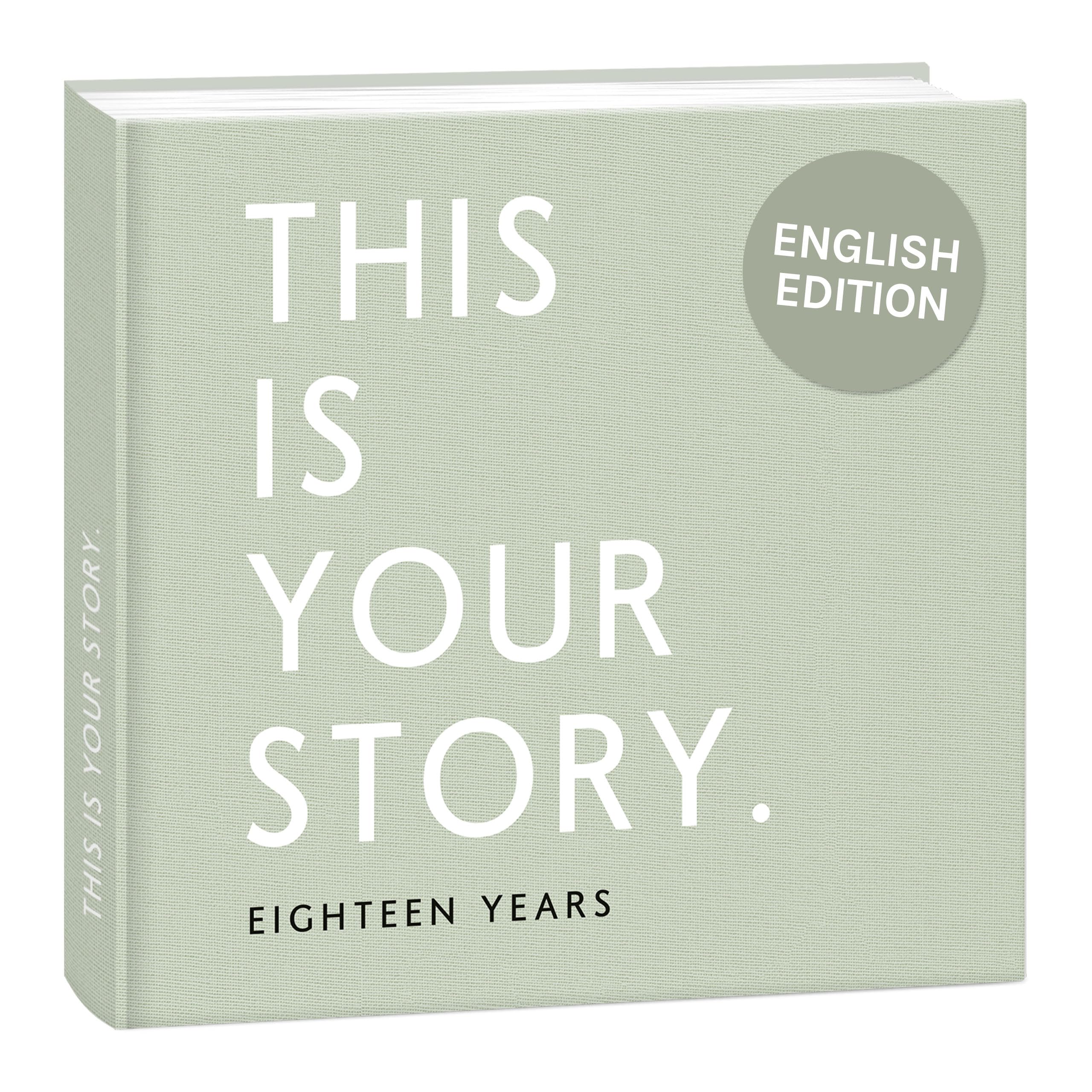 mintkind Baby Memory Journal – 18-Year Milestone Keepsake Book in Sage Green Linen, Baby Gift Photo Album with Thick Paper and Easy Yearly Entrie