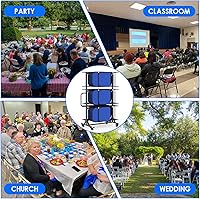 Vista 8 de Silla plegable y carrito de mesa, capacidad de peso de 400 libras, silla plegable Dolly Maximiza el uso del espacio vertical, 4 piezas, ruedas