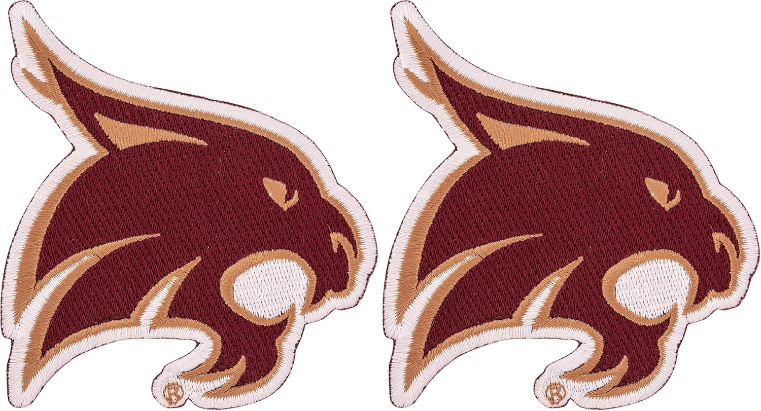 Desert Cactus Texas State University Patch – Embroidered Iron On/Sew On Applique for Blazers, Jackets, Backpacks, Bags, Hats & Tactical Gear – Texas State Bobcats (Patch - Design A) (Pack of 2)