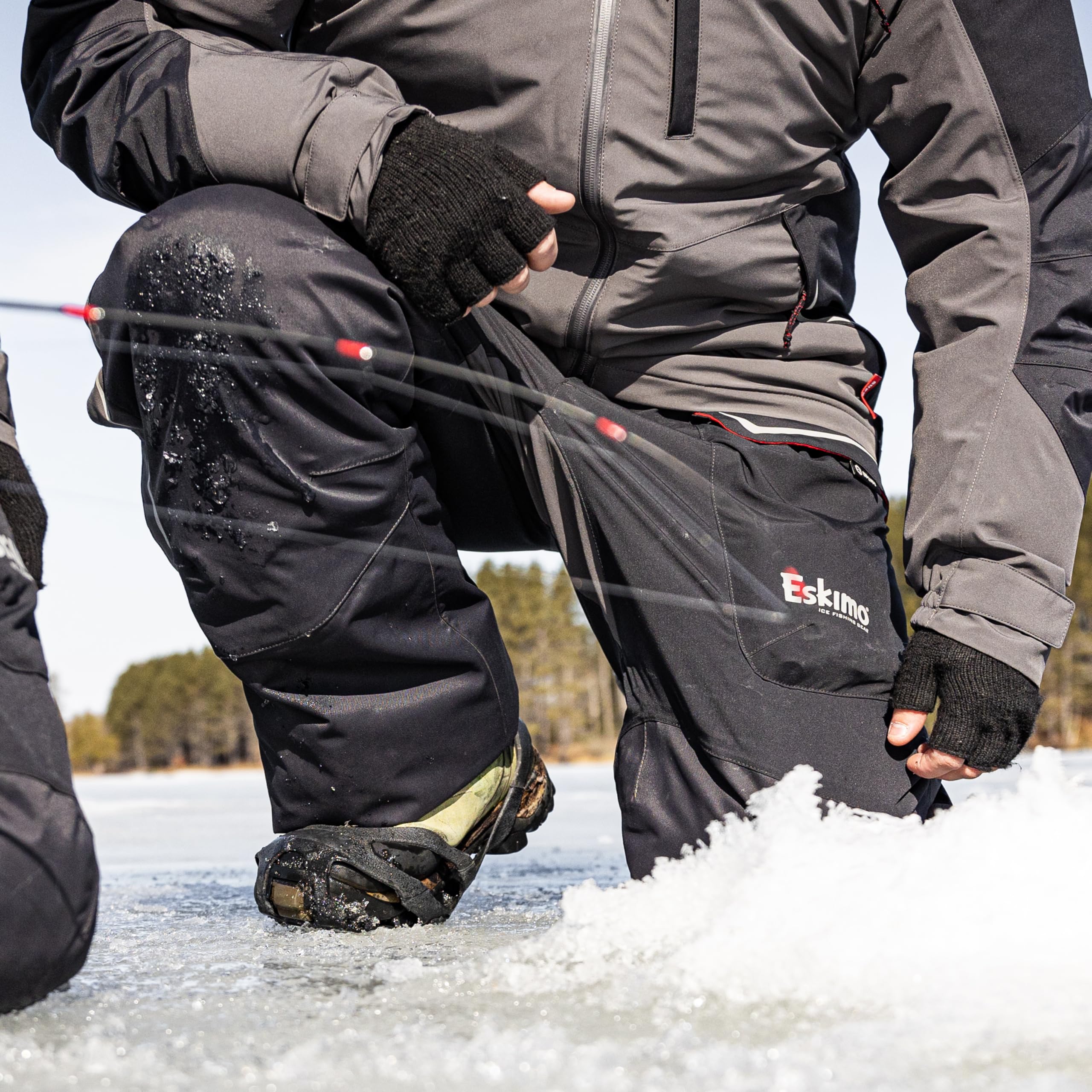 Eskimo® Superior™ Bibs, Men's, Black Ice, Uplyft™ Float-Assist, Medium, 43897