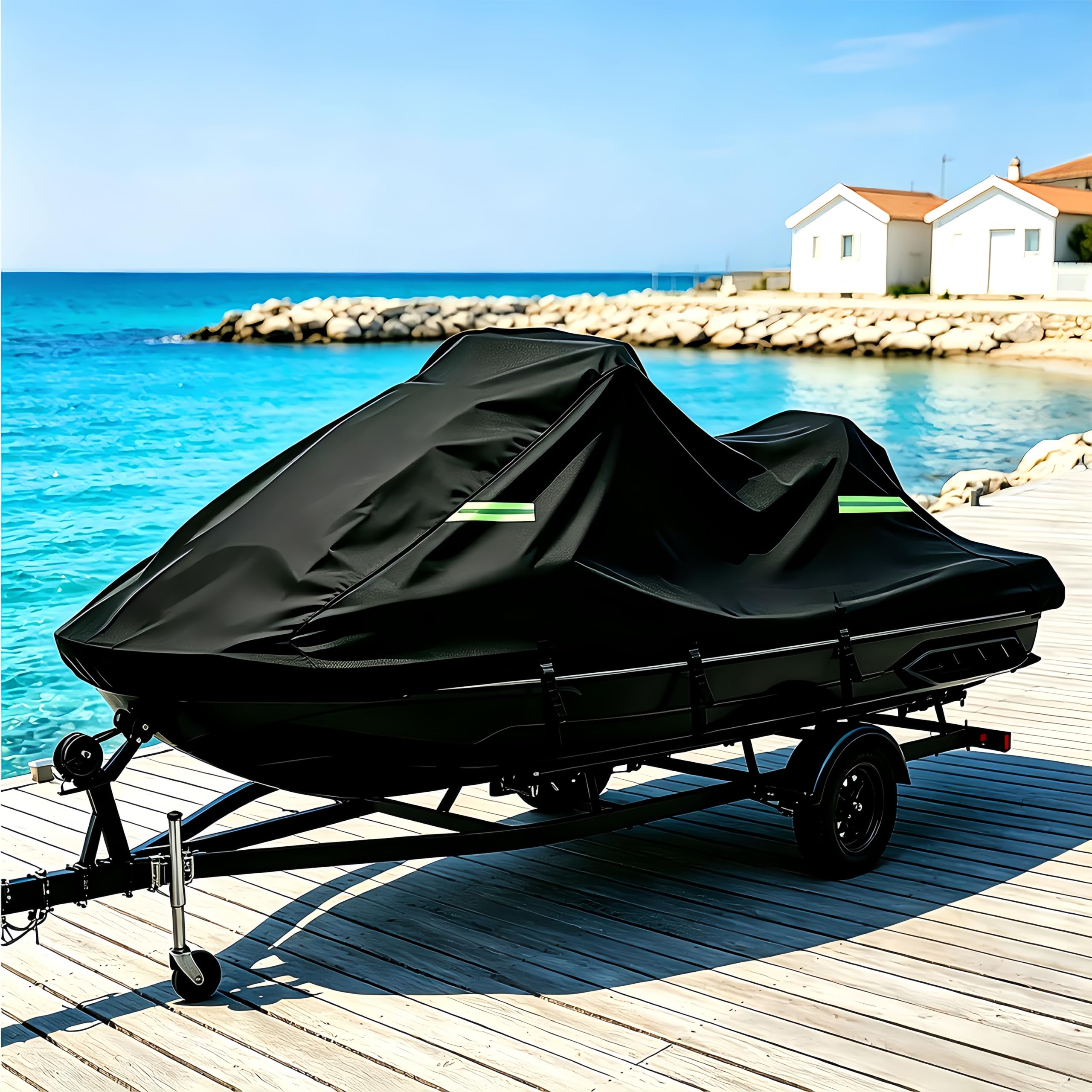 Funda para Moto Acuática para Sea-Doo Wake 2008-2026 | Funda para barca moto de agua jet‑ski Fundas para Barco Lona a Prueba de Polvo Resistente a los Rayos UV