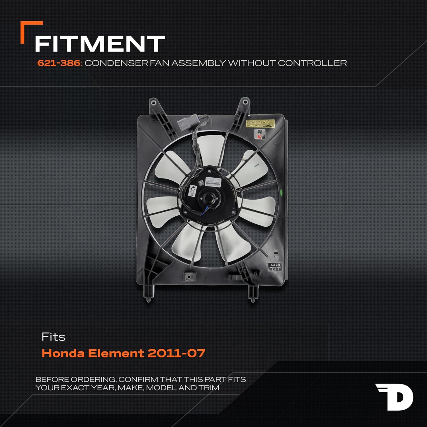 Dorman 621-386 A/C Condenser Fan Assembly Compatible with Select Honda Models