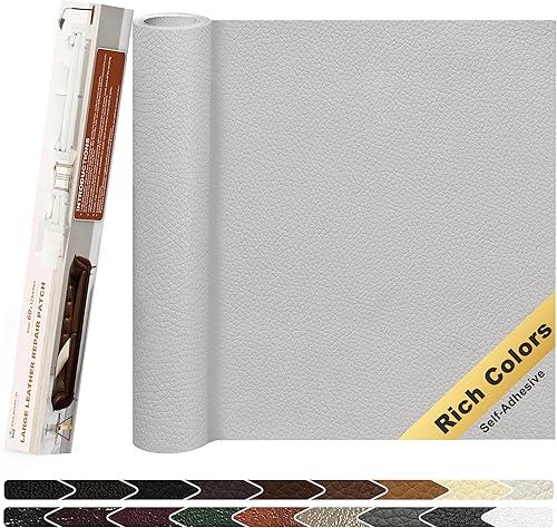 Vista 72 de KING MOUNTAIN Parche de reparación de cuero, cinta de reparación de cuero autoadhesiva de 4 x 63 pulgadas para muebles de cuero dañados, asientos