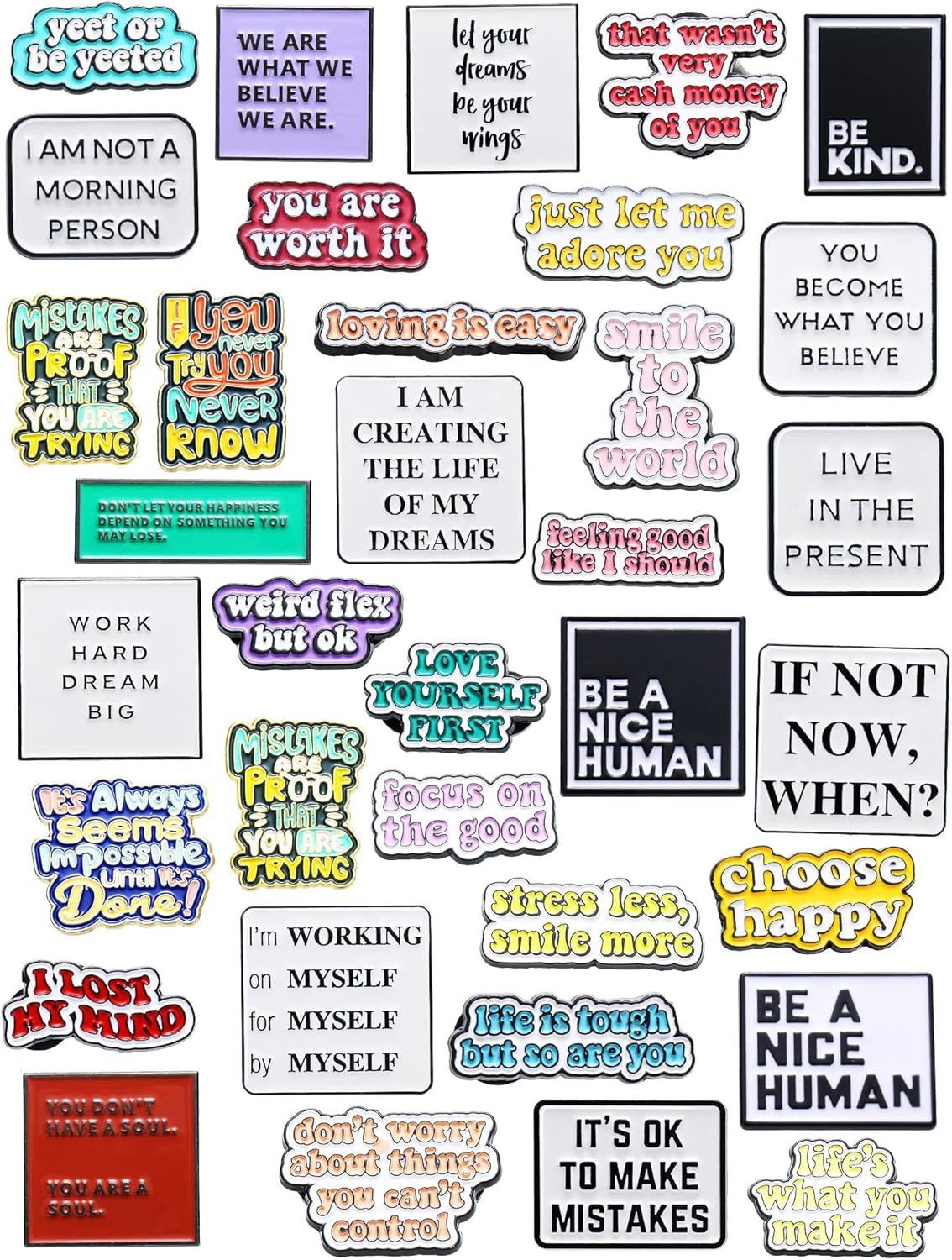 Product image of Kajaia 35 Pcs Enamel Pins Bulk Lapel Pin Alloy Brooches Pins Backpack Badges Brooch for Friends Clothing Decor