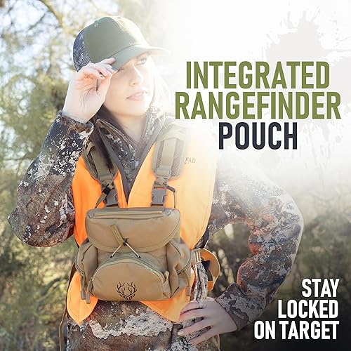Vista 14 de Boundless Performance Binocular Harness Chest Pack - Lightweight Bino Harness with Rangefinder Pouch