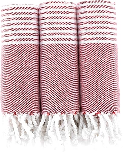 Miniatura 7 de BAROOGA Toallas de mano turcas para baño y cocina, 18 x 38 pulgadas, (juego de 3), 100% algodón, toalla decorativa  cara, manos, gimnasio, cabello,