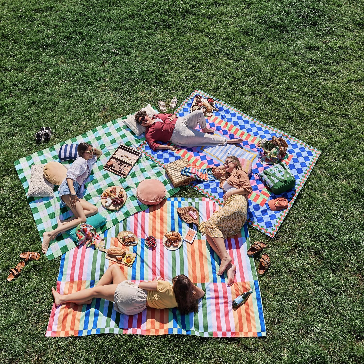 Dock & Bay Picnic Blanket - Quick Dry & Water Resistant - 100% Recycled Materials - Large (66x66) - Sugar Sorbet