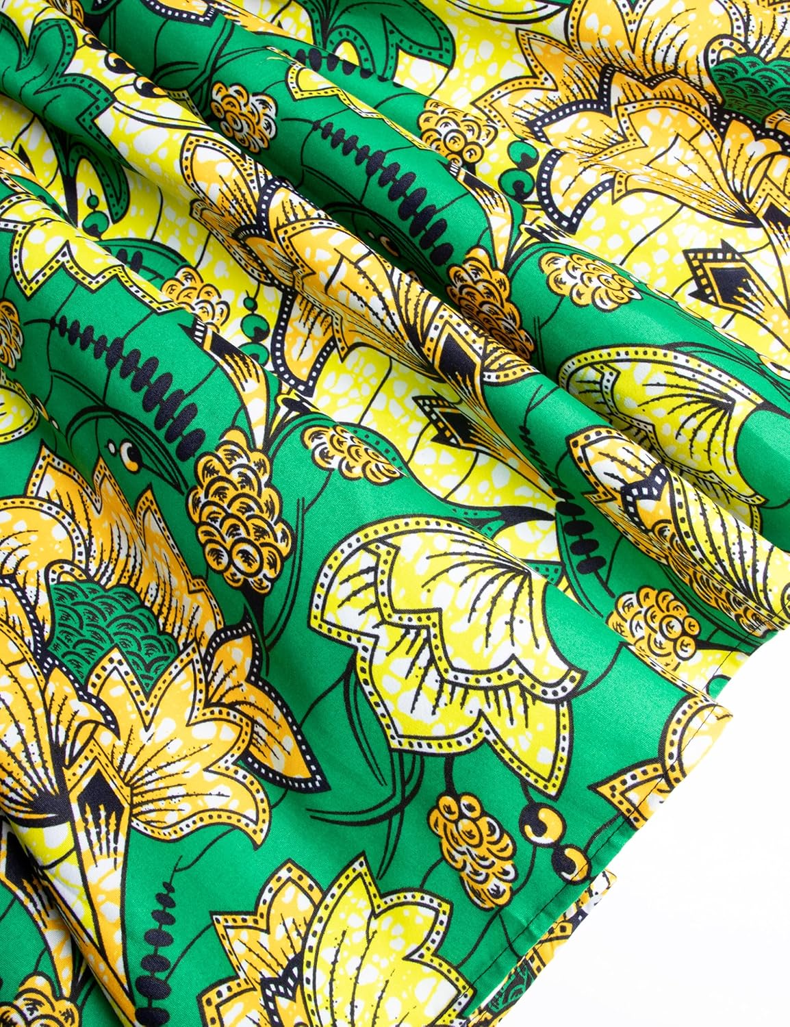 Women's African Ruffle Long Sleeve Dress Ankara Print Maxi Dresses - Image 5