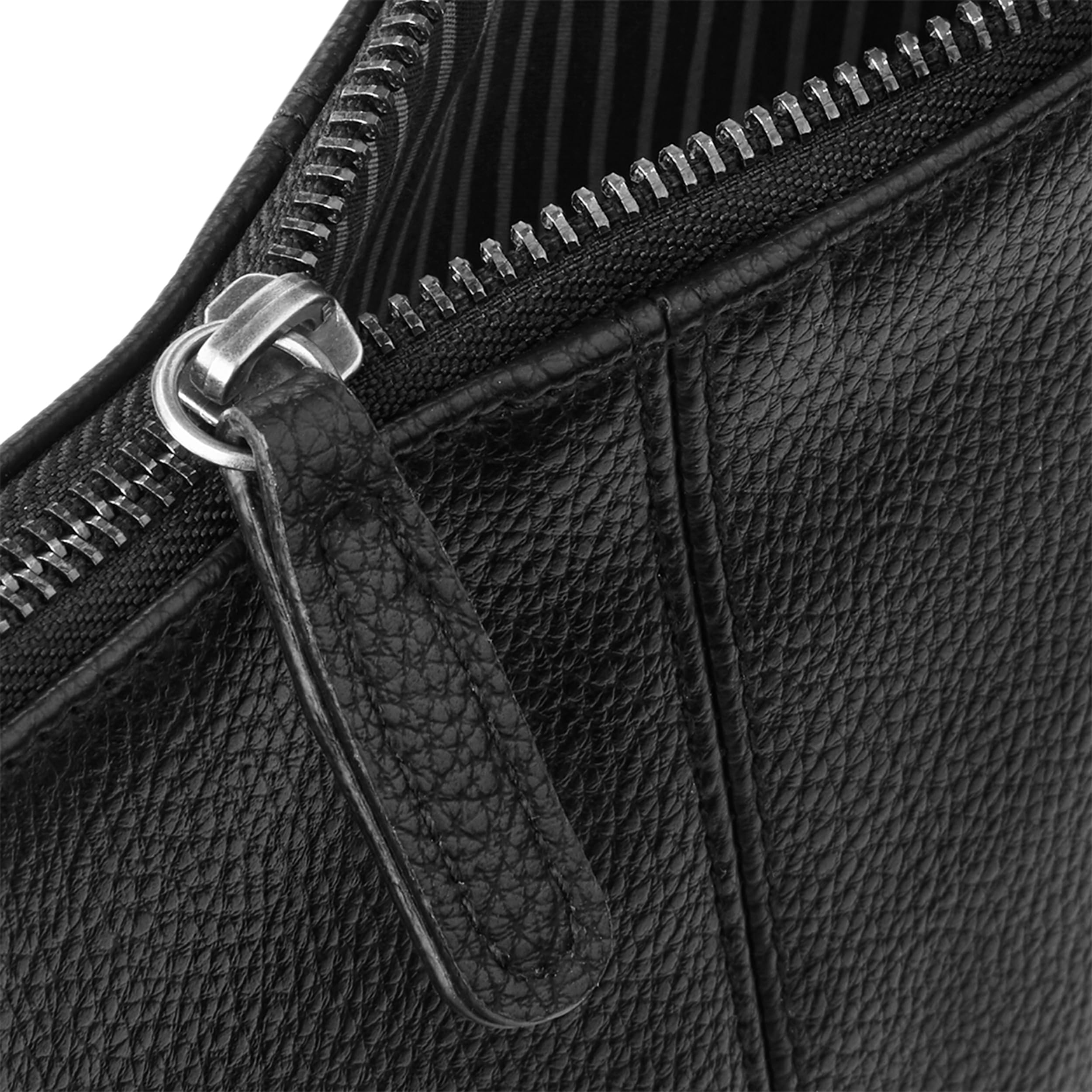 Borsello Uomo a Mano Personalizzato con Iniziali o Nome - Busta Elegante in Eco Pelle Pochette 28x20 cm con Cerniera per Accessori Lavoro Viaggio Casa Beauty Case Toilette (Nero)