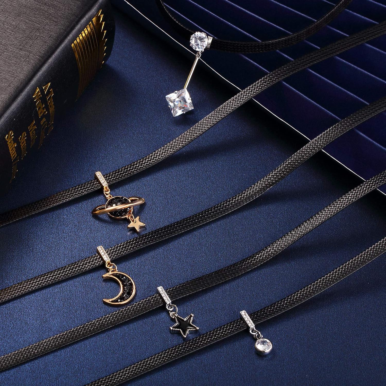 Hicarer 8 Pieces Black Faux Leather Choker Necklace for Women 15 Inch Adjustable Choker Necklaces for Women Leather Classic Gothic Chokers Accessories for Valentine Gift - Image 4