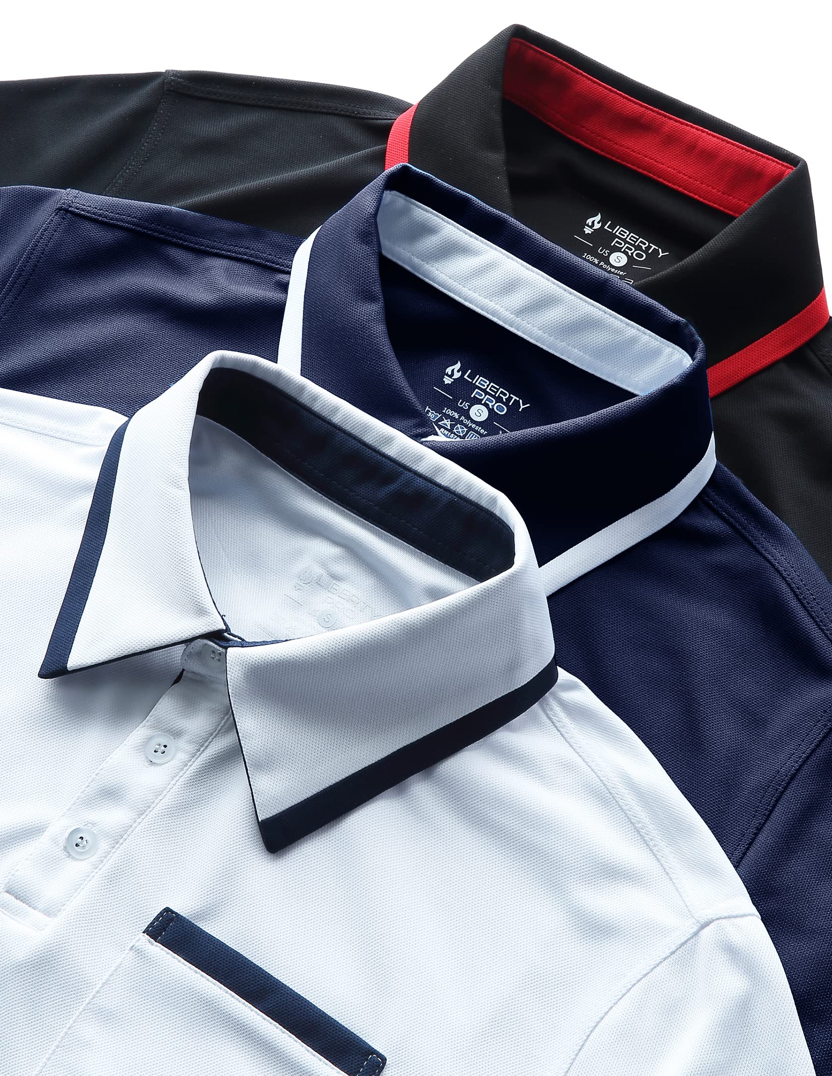 Liberty Imports Dry Fit - Polos de Manga Corta para Hombre (3 Unidades)