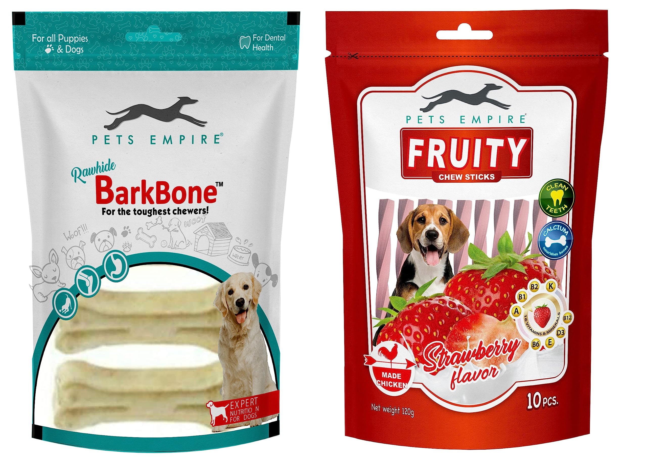 Pets Empire Fruity Chewy Sticks Pest Dental Stick Dog Treats Provides Health Benefits Strawberry Flavor Weight 120 GMS + Pets Empire Pressed Dog Bone, (Medium 4-Inch) 4 Inch Bone X 4 Pcs (B097C5LXC5) Amazon Price History, Amazon Price Tracker