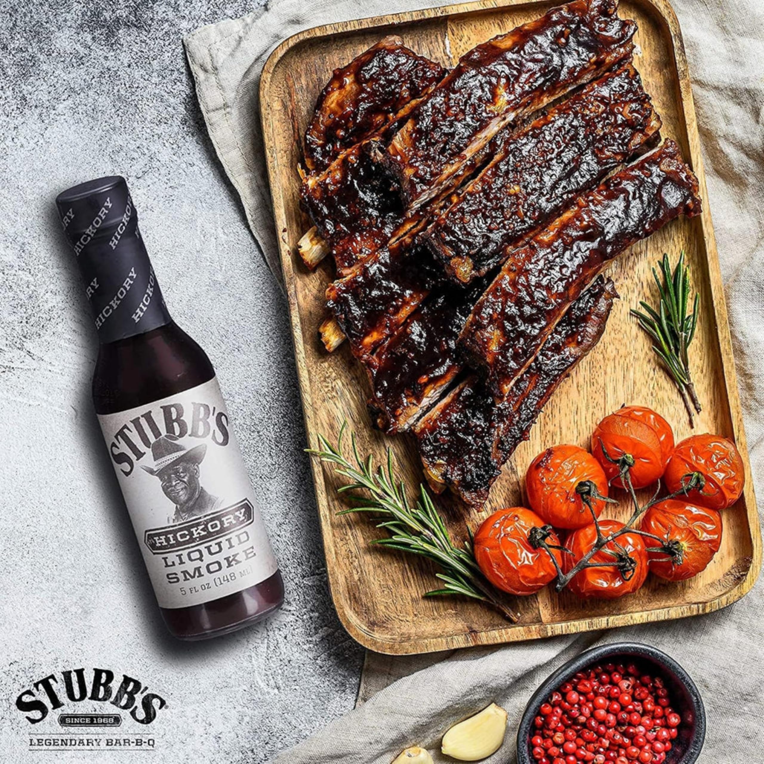 Stubbs Liquid Smoke Hickory Salsa con Aroma de Humo para Carnes, Asados y Barbacoas 148ml