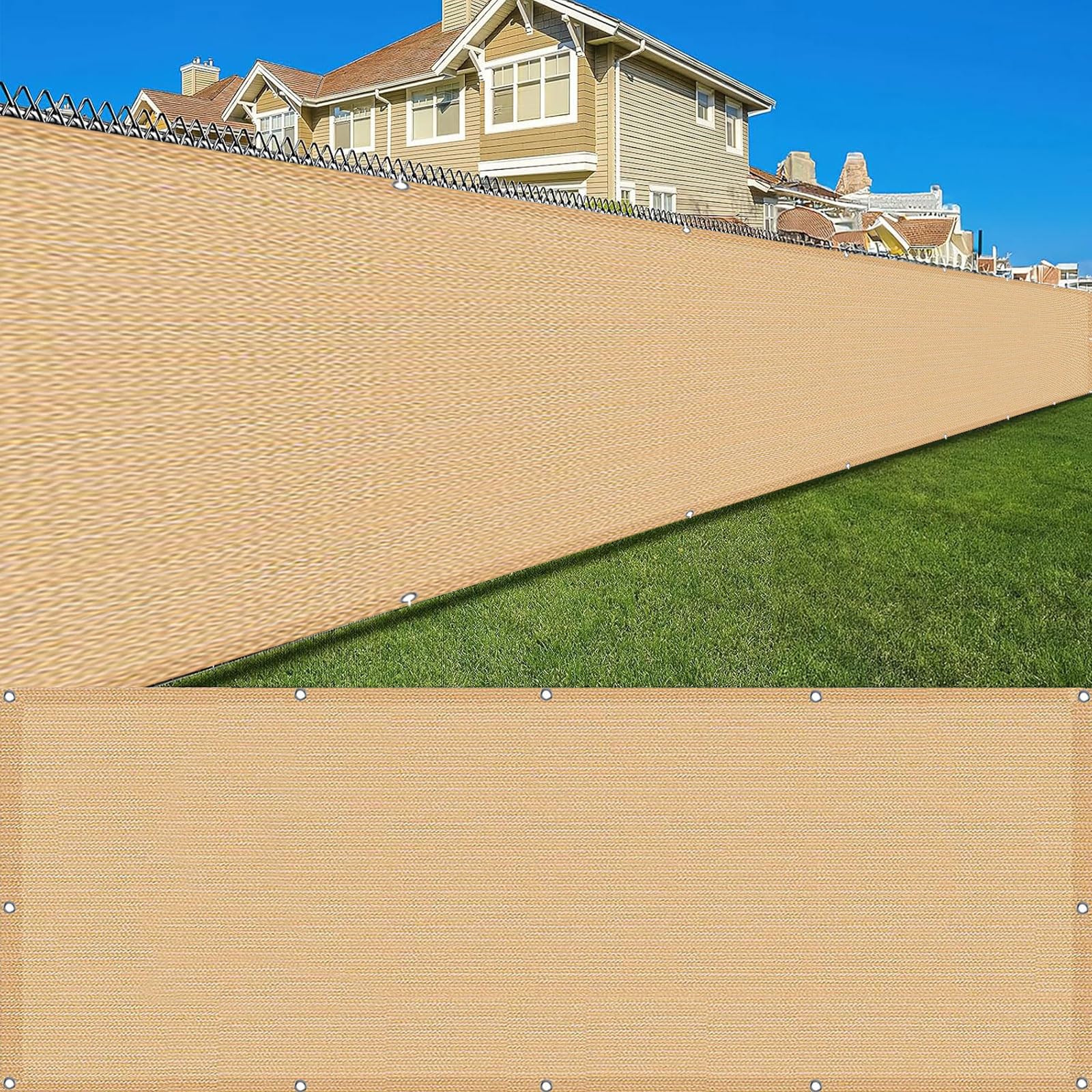 Brise Vue pour Balcon 70 x 400 cm Hdpe, Protection Solaire, Respirabilité Protéger Les Écran D'Intimité Résistant Aux Déchirures, Résistant pour Jardin, Balcon, Terrasse, Couleur Crème