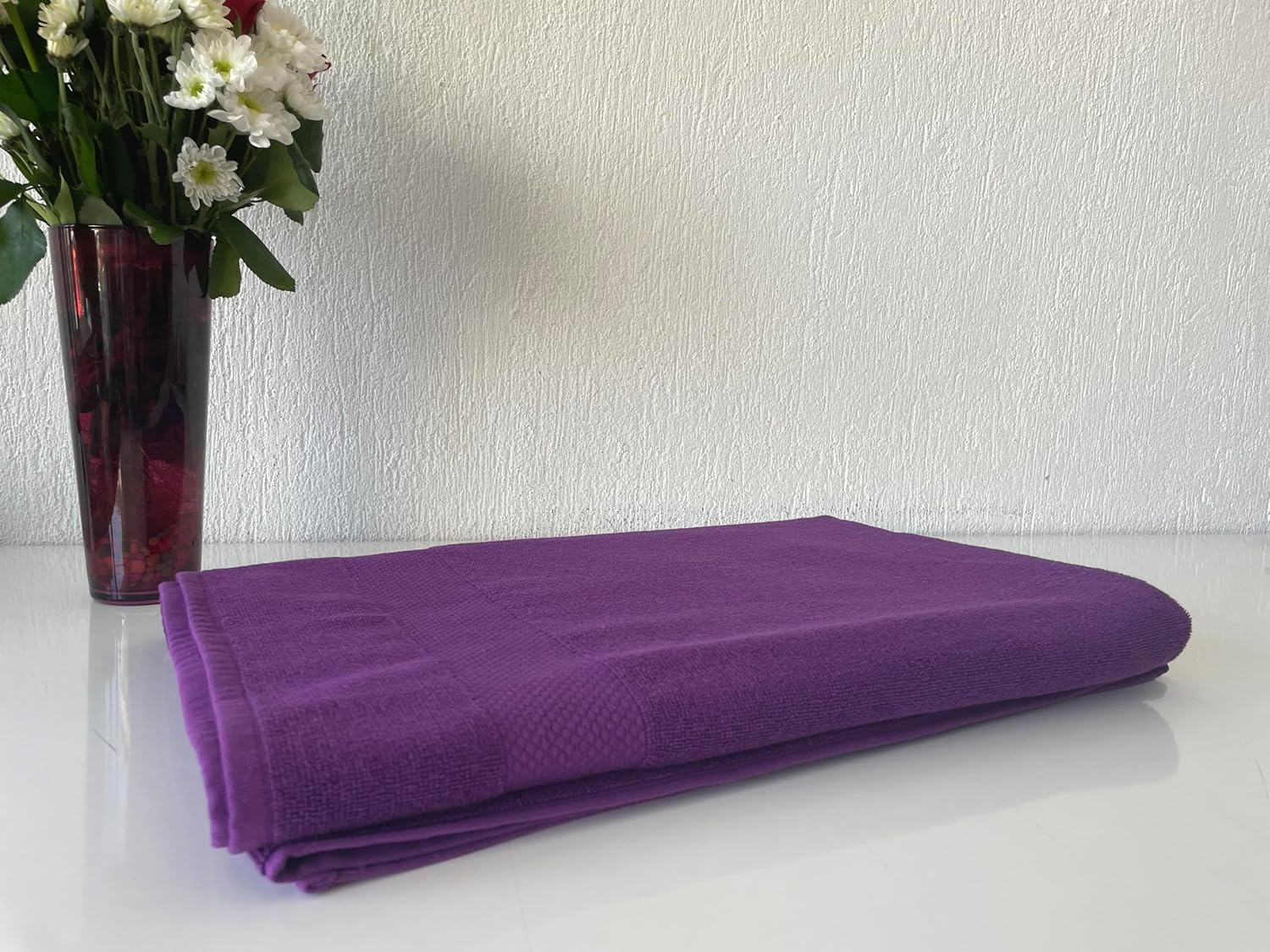 DEKADRON Extra Large Oversized Bath Towels,100% Cotton Turkish Towels, Maximum Softness and Absorbency Bath Sheet, Heavy Weight 1000 Grams 35 Ounces (Purple 1 Pcs)