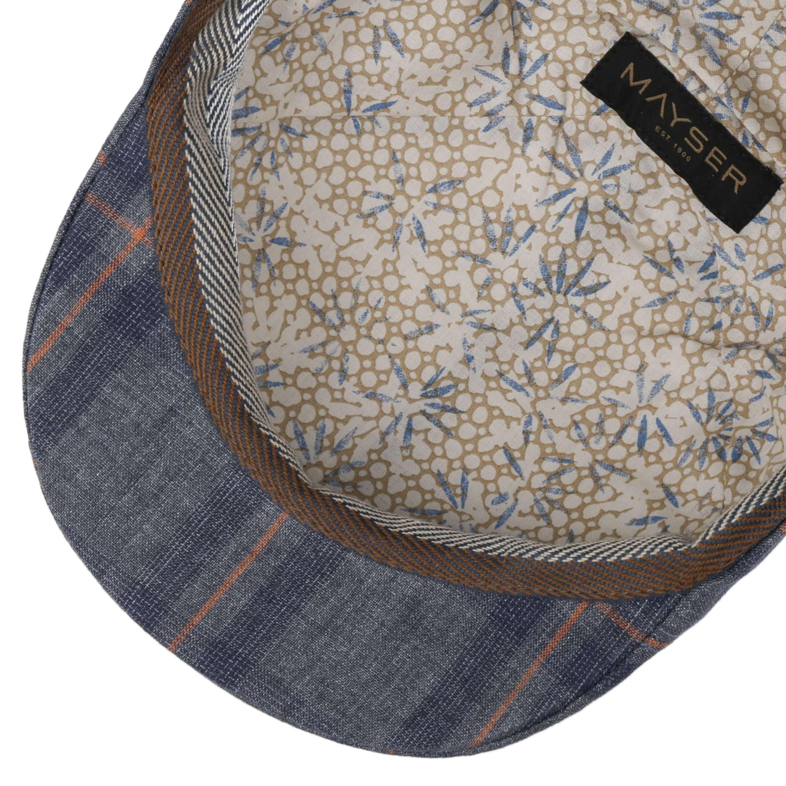 Mayser Paddy Kampen Schirmmütze Flatcap Karomuster Made in EU Damen Herren Frühling Sommer