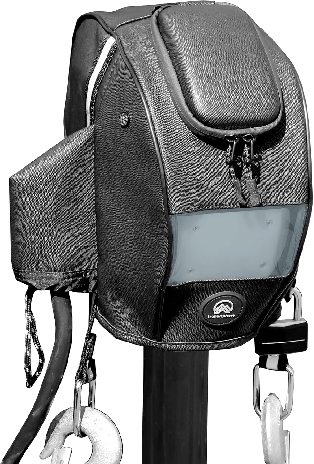Clever Cover for FIC (2nd Generation) Jack by Trailersphere Custom Electric Tongue Jack Cover for Trailer, RV, Camper, Chains Holder, Plug Protector, Sun and Waterproof (FIC Jack Cover #2)