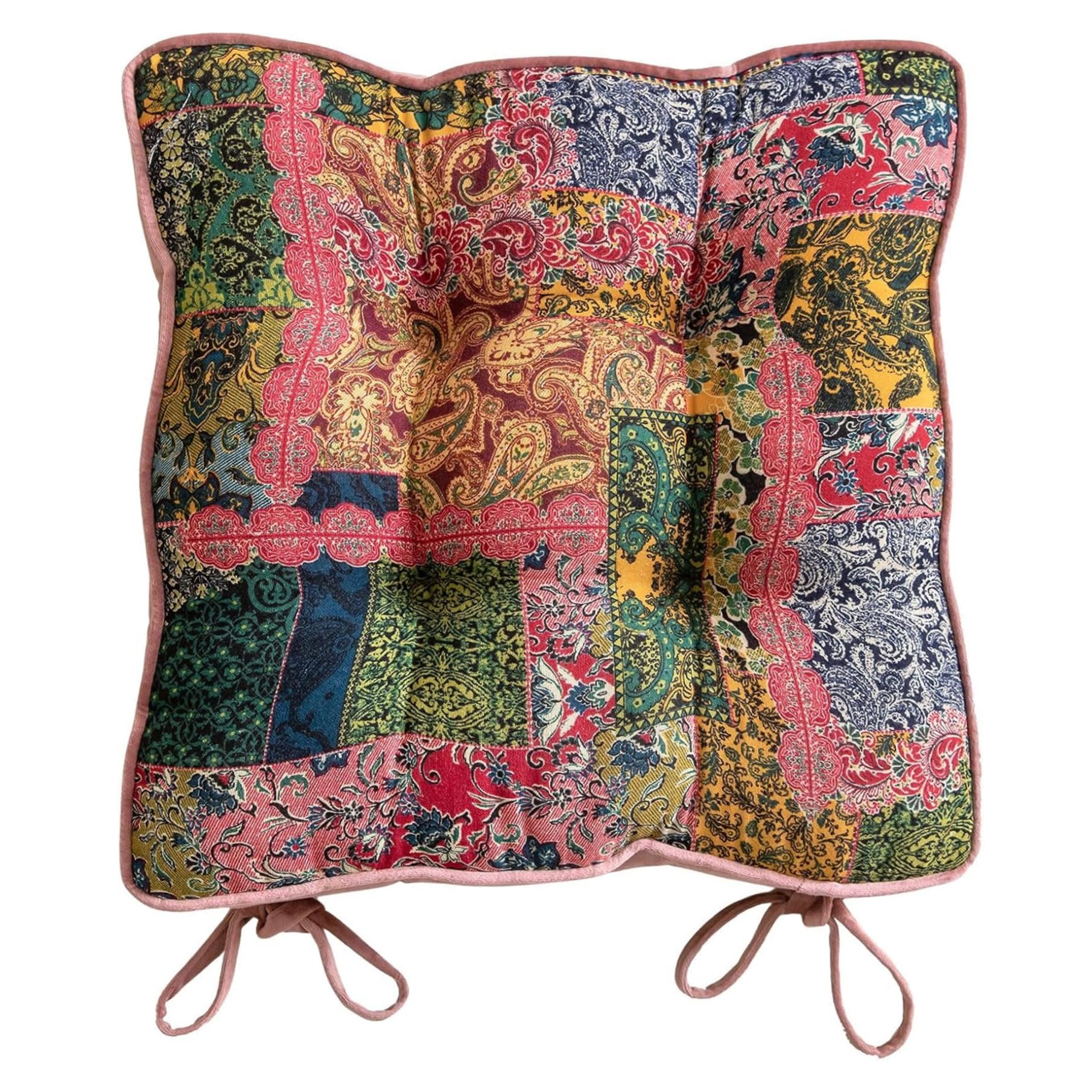 Coussin chaise bohème 40x40 cm carré à fleurs vintage pour la cuisine