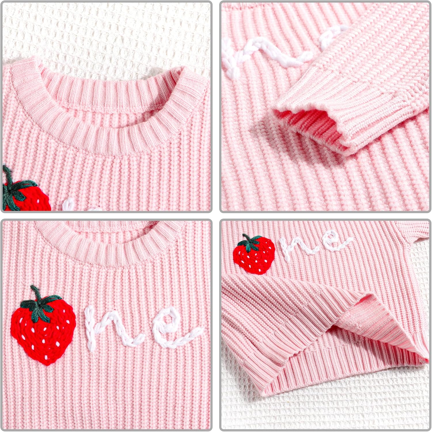 1st First Birthday Outfit Girl Boy One Sweater Embroidery Knit Pullover Fall Winter Clothes with Baby Gift Bag - Image 6