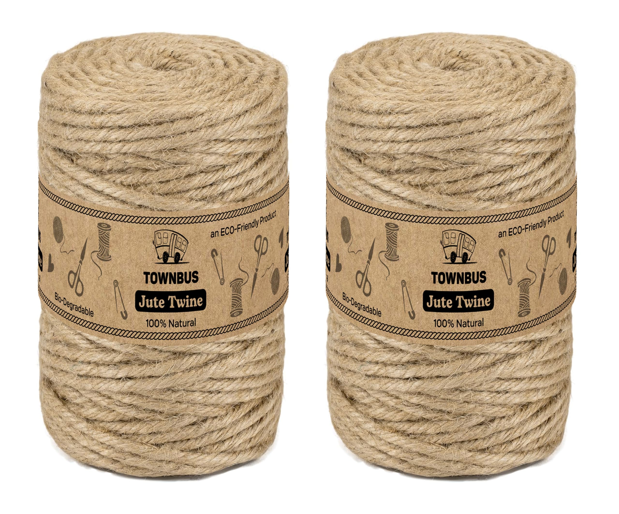 TOWNBUS - 100 Feet / 30 Meters Of 5 Ply Raw Natural Jute Cord | Twine For Arts And Crafts, Packaging Rope, String For Gifts, DIY Crafts, Beige — Amazon image 7