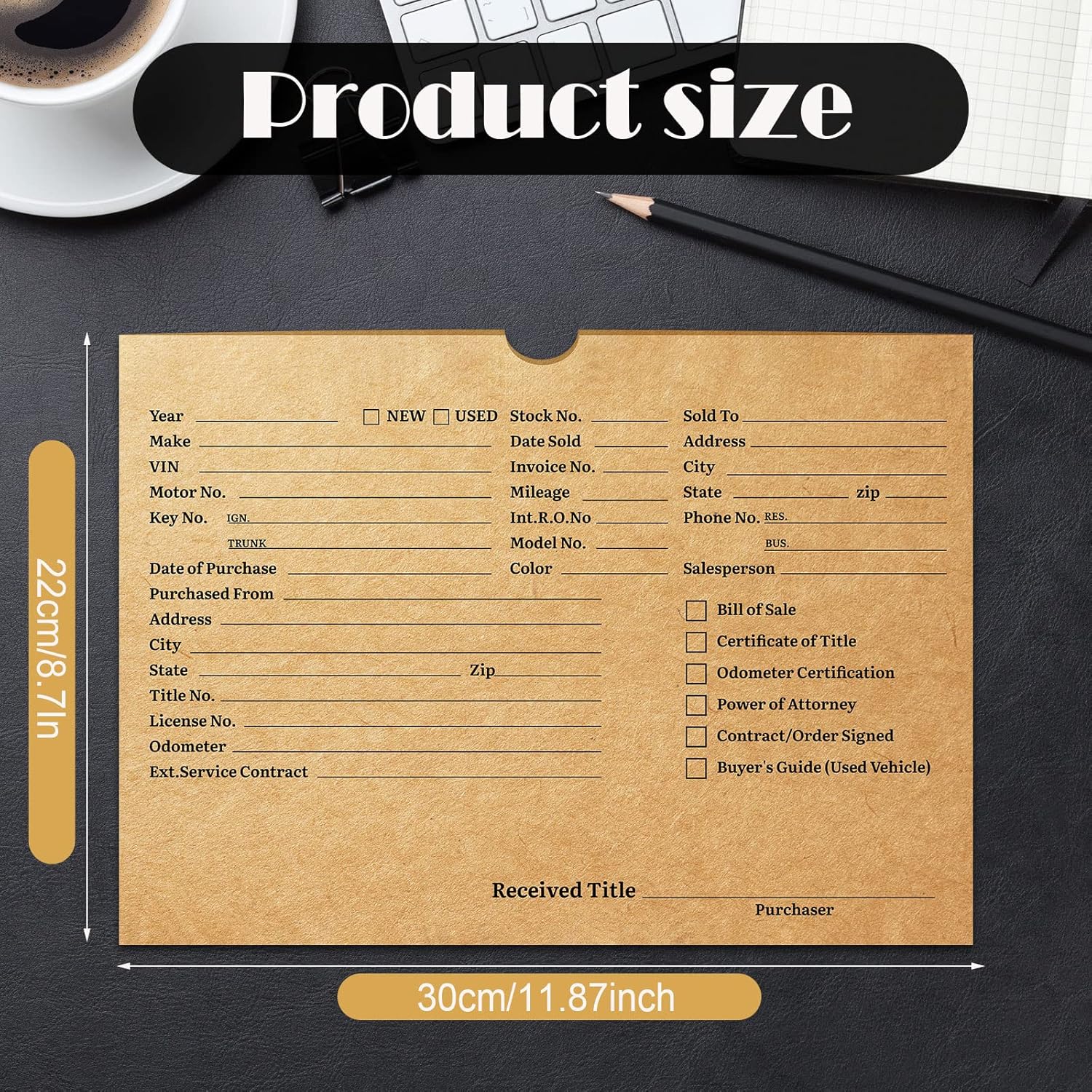 Geyee 50 Pieces Vehicle Dealer Jackets for Dealerships 8 x 12 Inches Printed Vehicle Deal Envelopes Car Dealership Folder Bulk Dealer Record Envelopes for Office Car Subscribe Order - Image 2