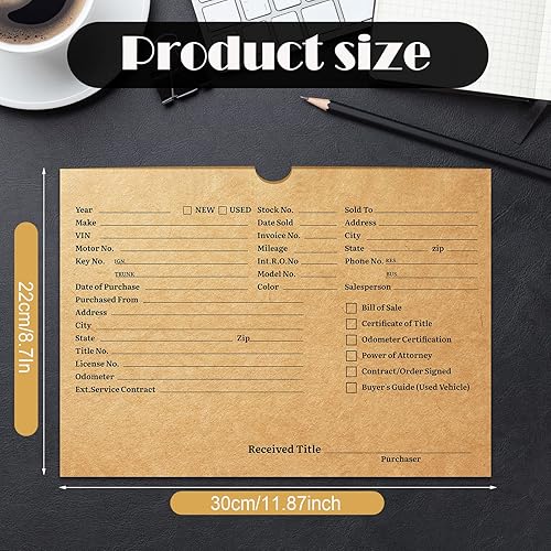 Miniatura 2 de Geyee 50 chaquetas de concesionario de vehículos para concesionarios de 8 x 12 pulgadas, sobres impresos de ofertas de vehículos, carpetas de