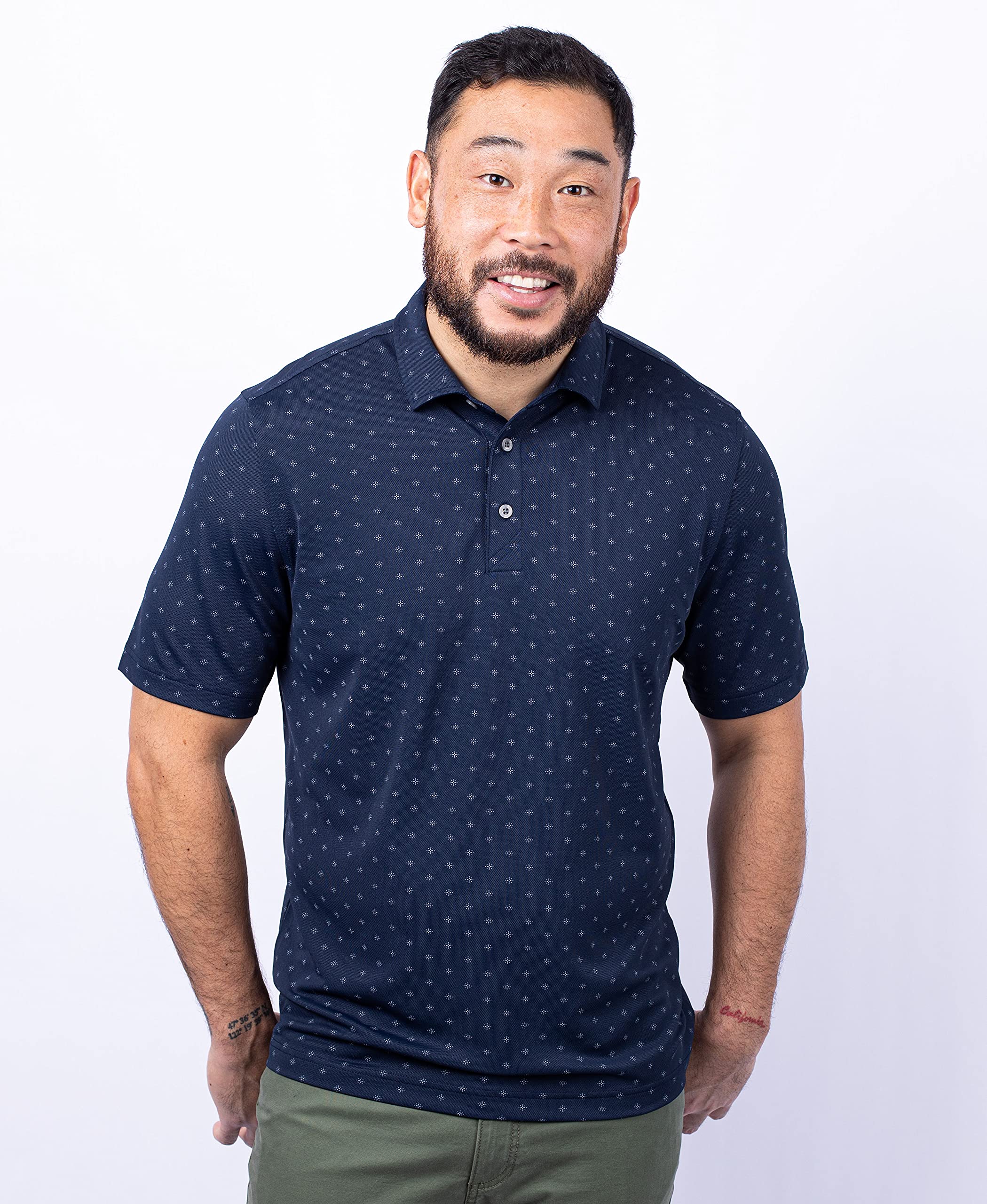 Cutter & Buck Virtue Eco Polo de Piqué con Estampado de Azulejos Camisa Hombre