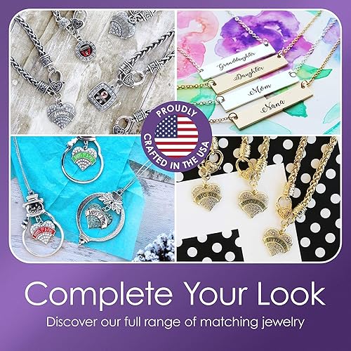 Miniatura 7 de Inspired Silver - Adornos navideños con dijes cuadrados de plata con joyas de circonita cúbica, Metal Gema, circonita