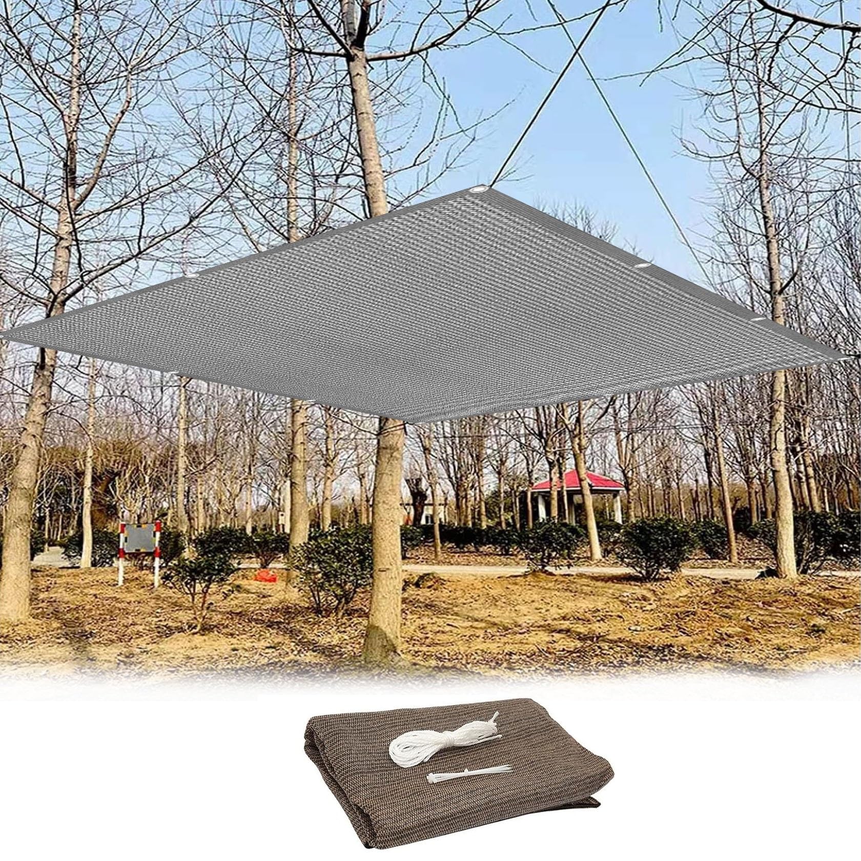Voile d'ombrage rectangulaire 2,8x6,5 m grise pour terrasse