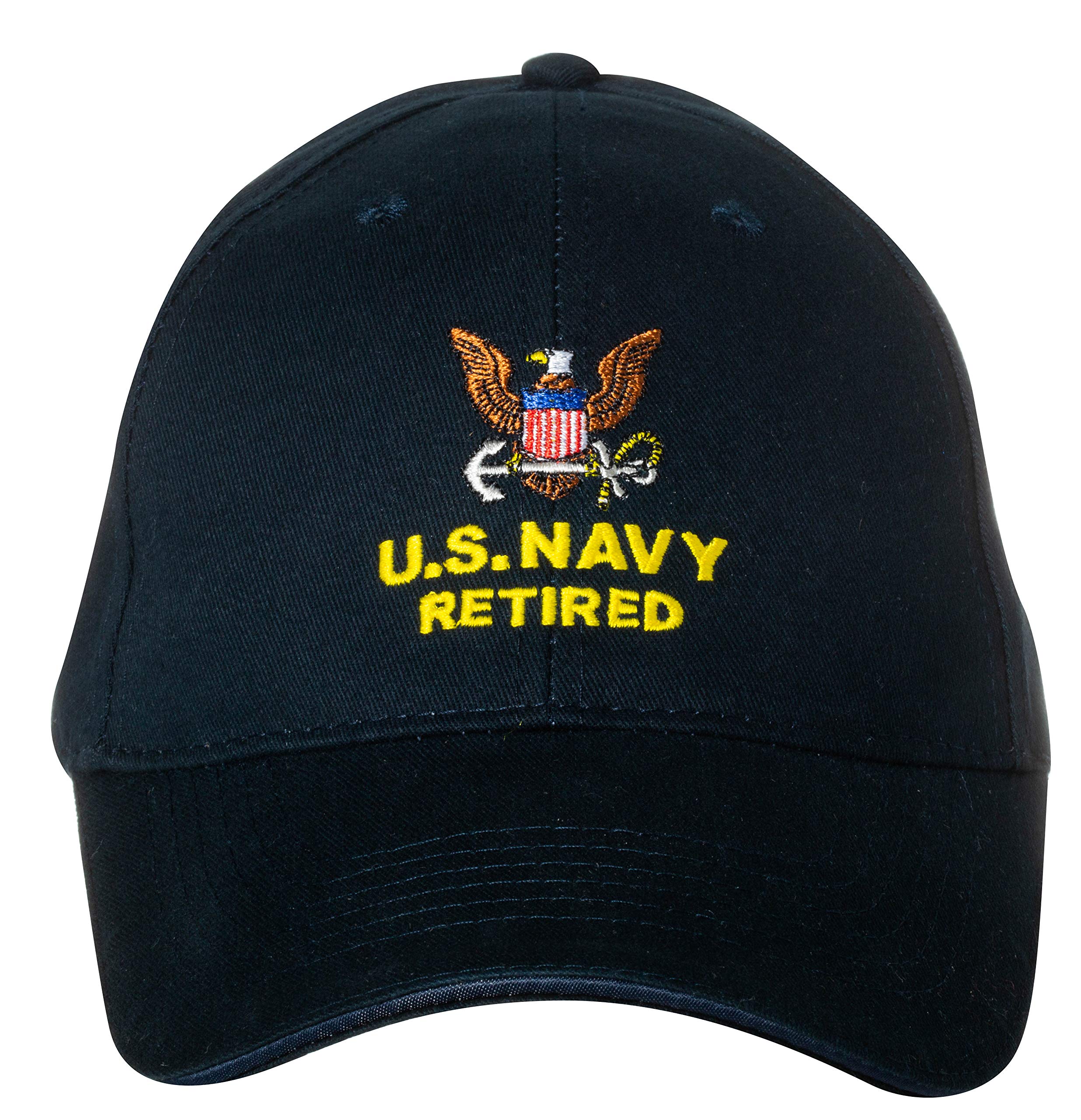 U.S. Navy Retired Embroidered Dark Navy Blue Adjustable Cap