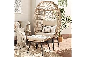 DWVO Outdoor Egg Chair with Ottoman