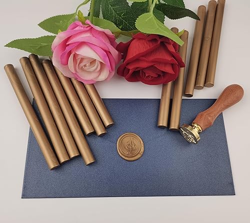 Miniatura 3 de Seal - 12 varillas de cera para sellar cera, ideales para tarjetas, sobres, envoltura de regalos, invitaciones de boda (bronce)