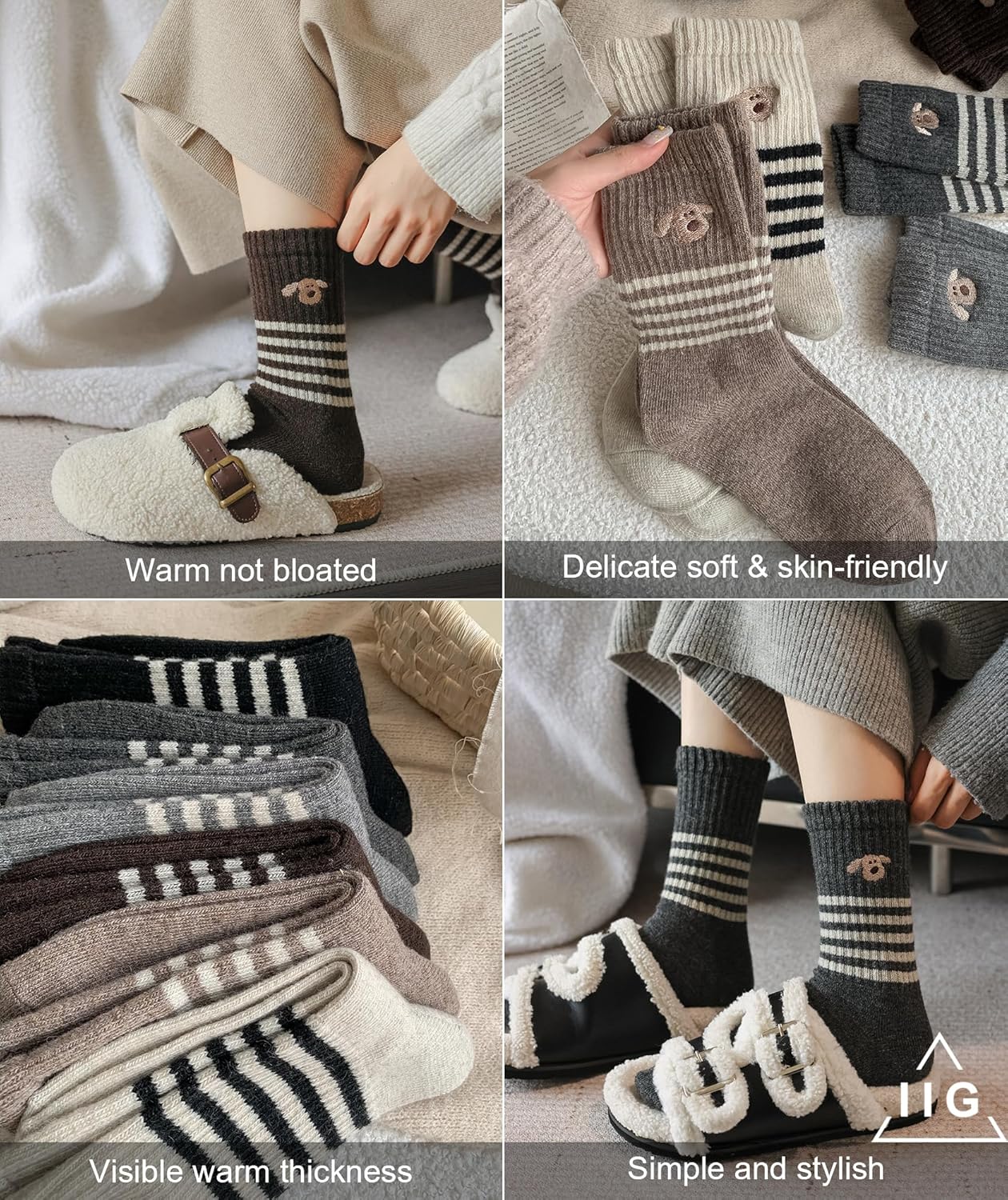 IIG Winter Warm Wool Socks for Women Original Design Trendy Boot Socks Ideal Gift - Image 3