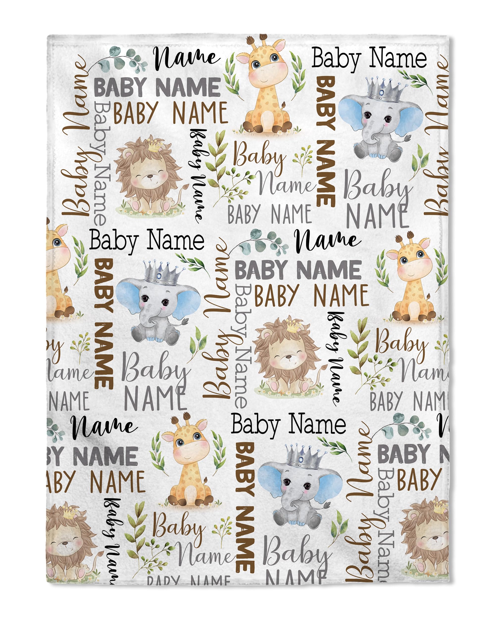 FLOCHIL Personalized Baby Blanket for Boys, Custom Monogrammed Baby Blanket with Name, Gift for Newborn, Baby Shower