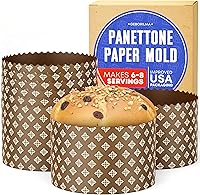 Vista 20 de Molde de papel para panettone premium mediano - 18 oz Molde desechable para panettone de 5 pulgadas 500 g - 12 unidades de formas para hornear paska