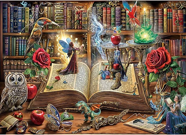 TangMosaic Magic Book Jigsaw Puzzles, 1000 Piece Puzzle for Adults, Family Puzzles Game, Fun Relaxing Challenging, Interlock Perfectly No Dust, Home Wall Decor, Gift for Valentine Friends Parents Kids