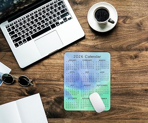 Miniatura 3 de Alfombrilla de mouse con calendario, calendario geométrico 2026, edición vertical, alfombrilla de mouse para juegos con diseño personalizado, base