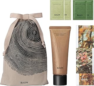 BAUM(バウム) ギフトキット ハンドクリーム n オーク フォレスト 75g+ラッピングバッグ+洗顔・化粧水サンプルつき 限定 | ハンドクリーム | 彩り深まるオークの森を育む大地の香り | ハンドケア 保湿 森林浴 ユニセックス ギフト...