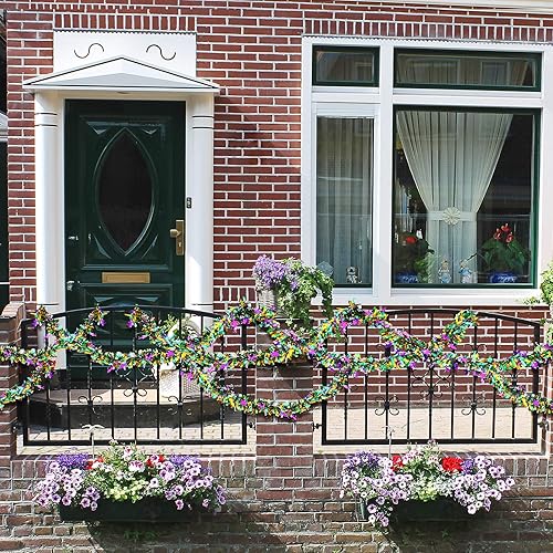 Miniatura 4 de Guirnalda de oropel de Mardi Gras para decoración de árbol de Mardi Gras decoraciones colgantes para el hogar interiores y exteriores carnaval