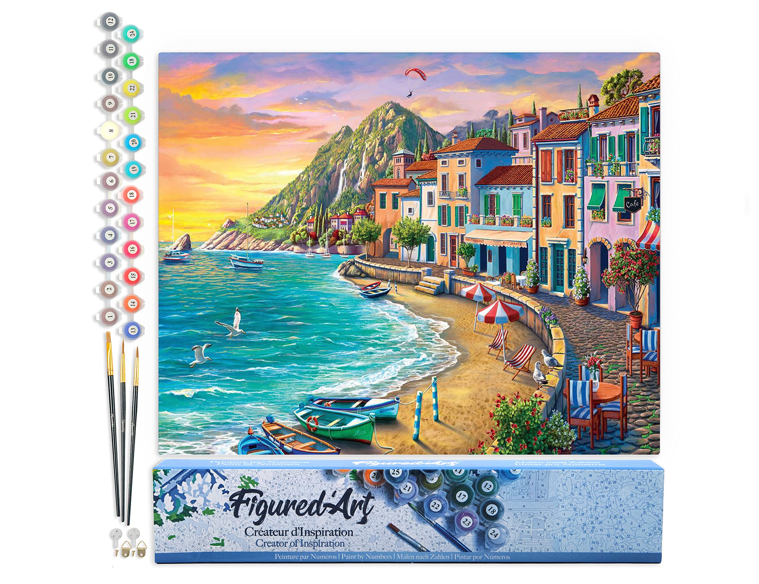 Figured'Art Paint by Numbers for Adults Beach Holidays 40x50cm - Craft Art Painting DIY Kit Rolled Canvas Without Frame โ image 1