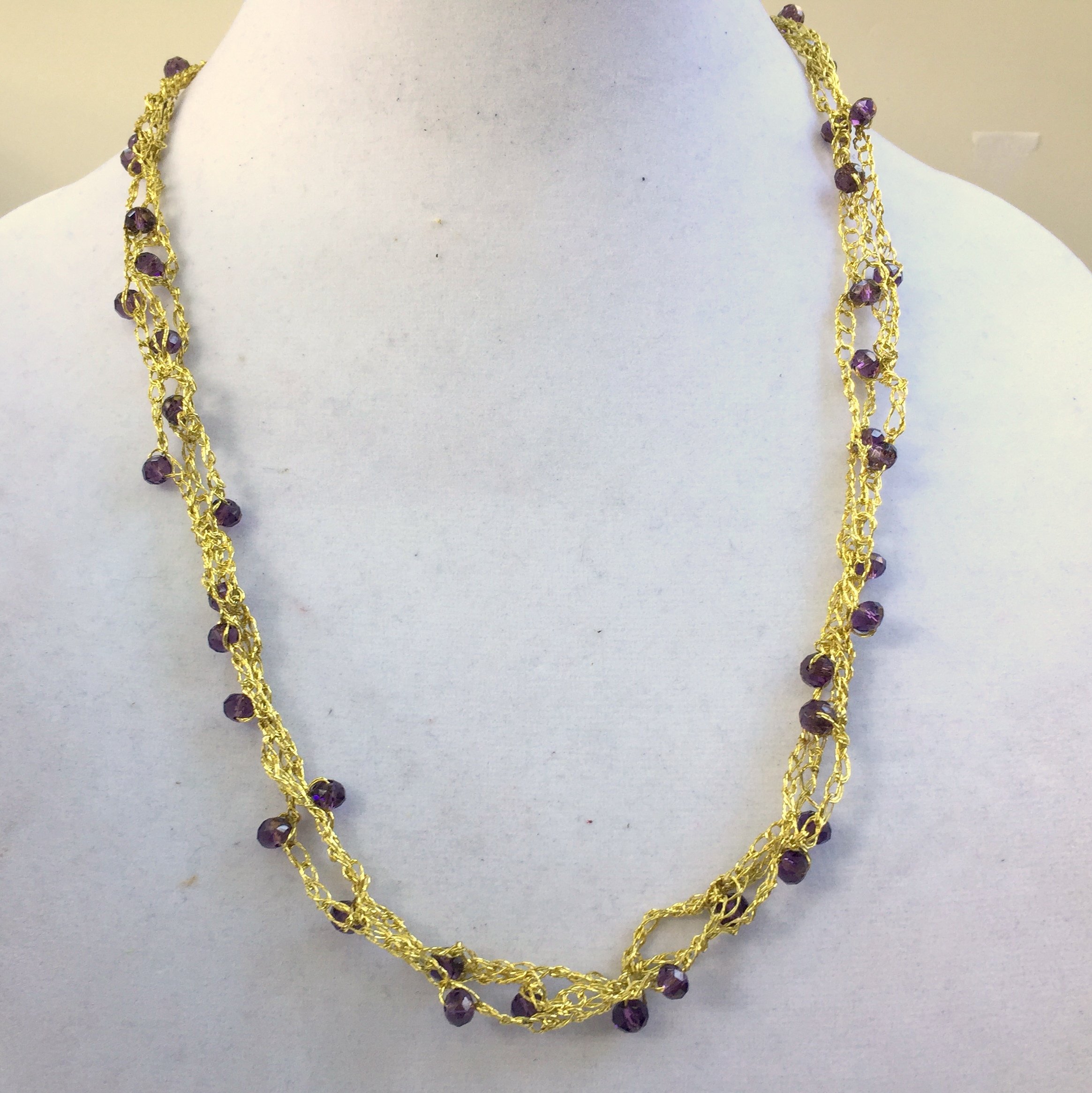 Crocheted Bead Necklace Crochet For Beginners